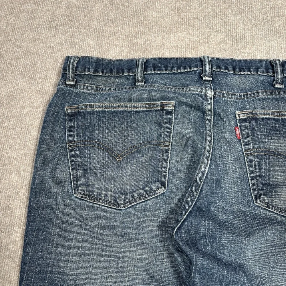 Levis 511 Jeans Men 37x29 Slim Fit Straight Leg Dark Blue Denim Faded Distressed